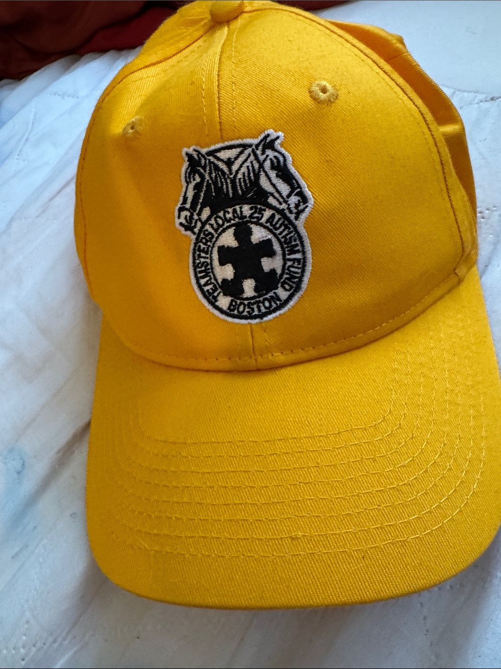 Port and Company Yellow Kids Baseball Cap with Boston Patch